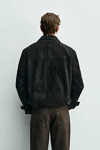 BLOUSON COURT EN DAIM