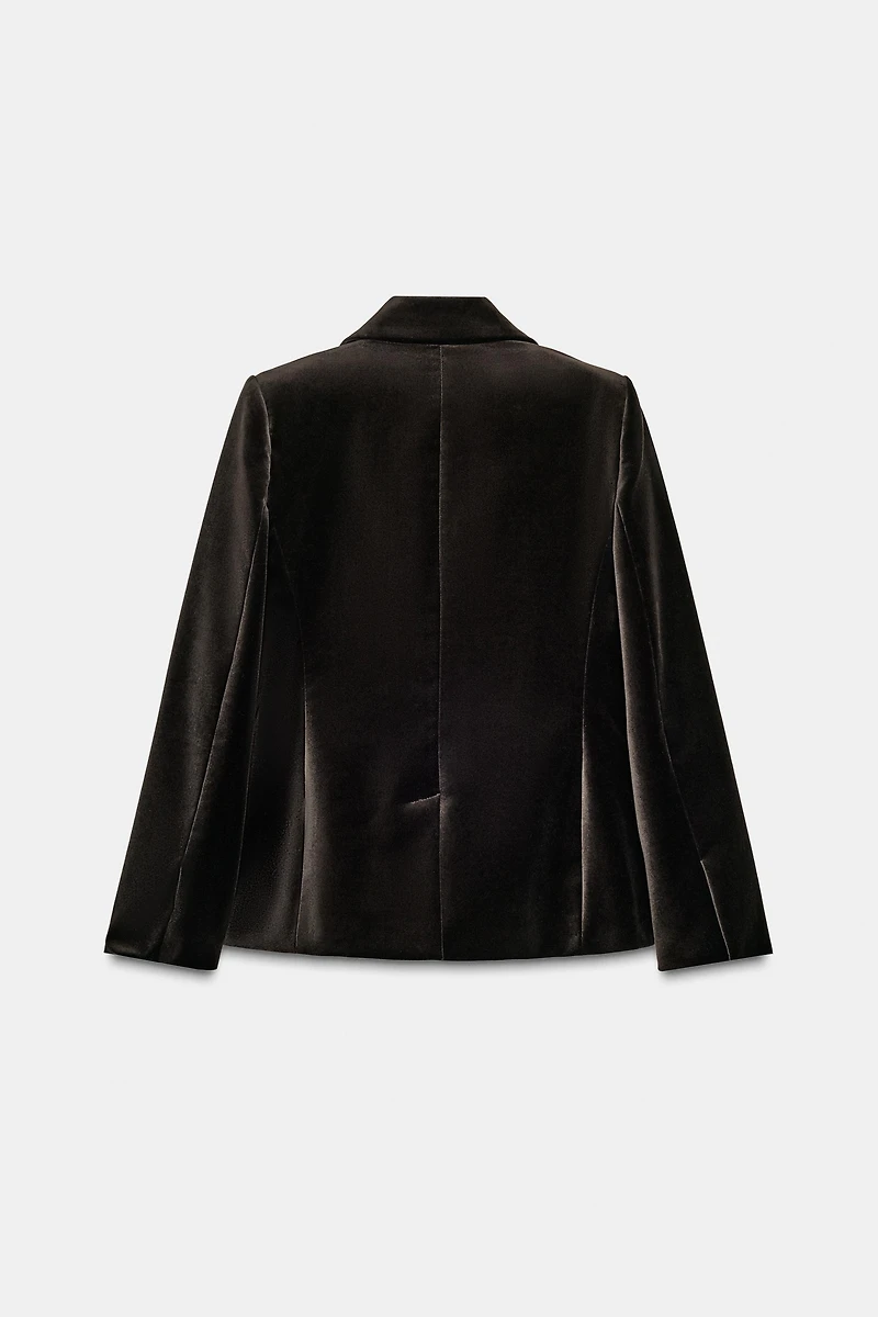 BLAZER EN VELOURS À BOUTONNAGE CROISÉ ZW COLLECTION