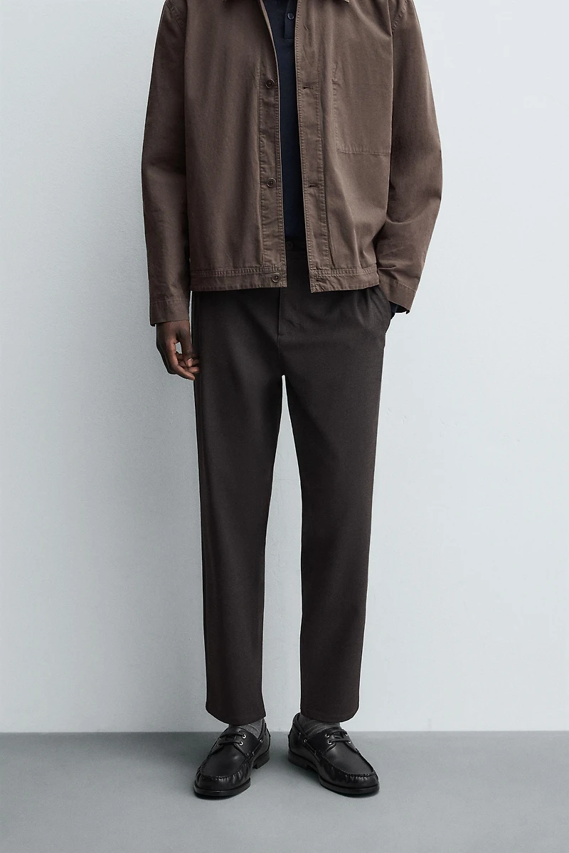 TEXTURED STRETCH PANTS