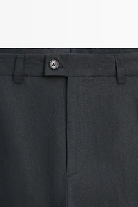 Straight-leg linen pants