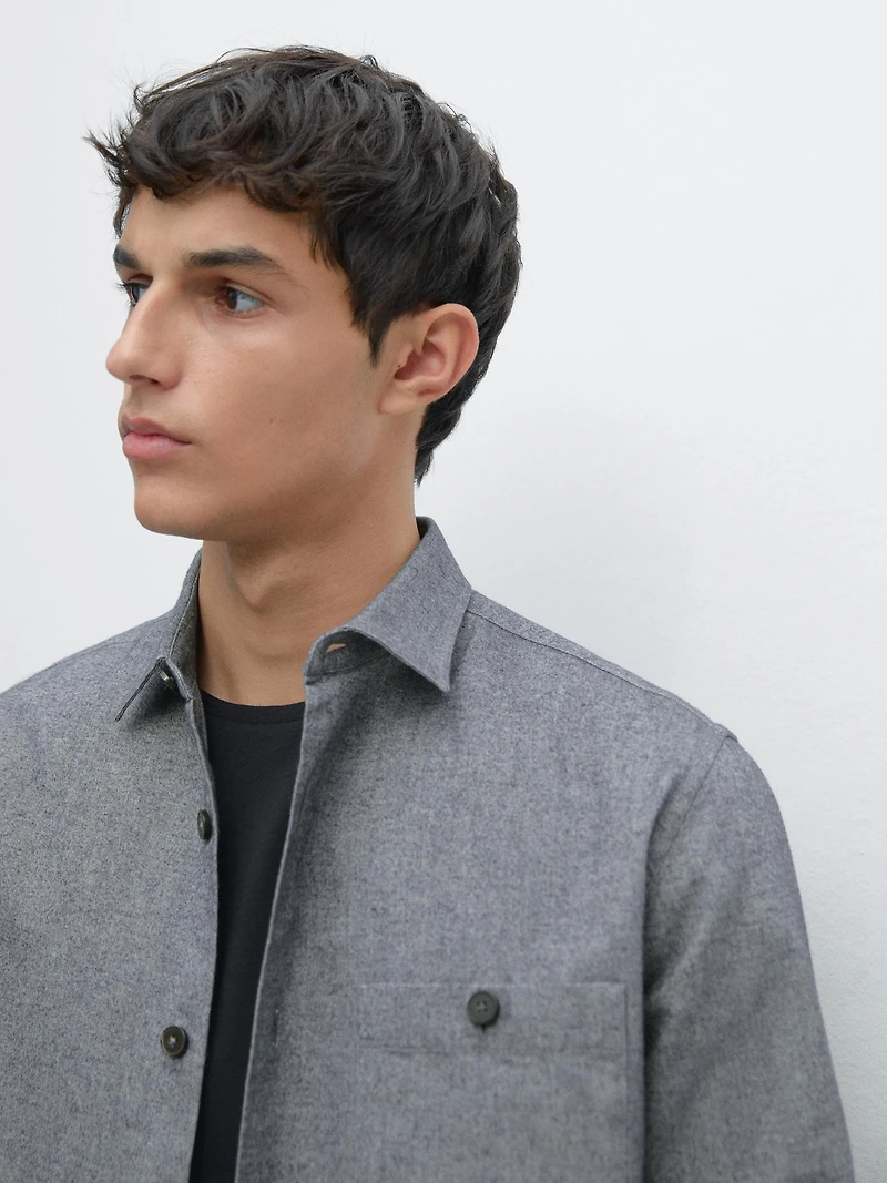 Surchemise chinée avec poche