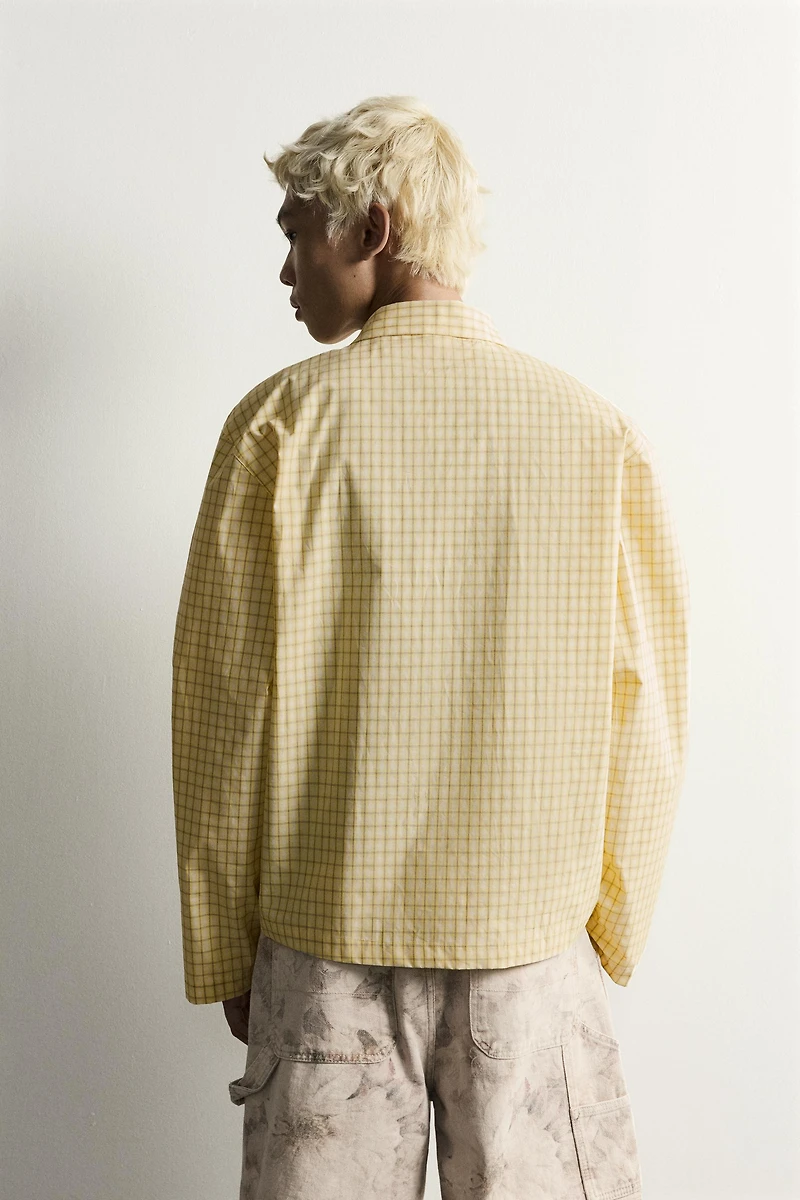 RELAXED FIT CHECKERED PRINTED SHIRT