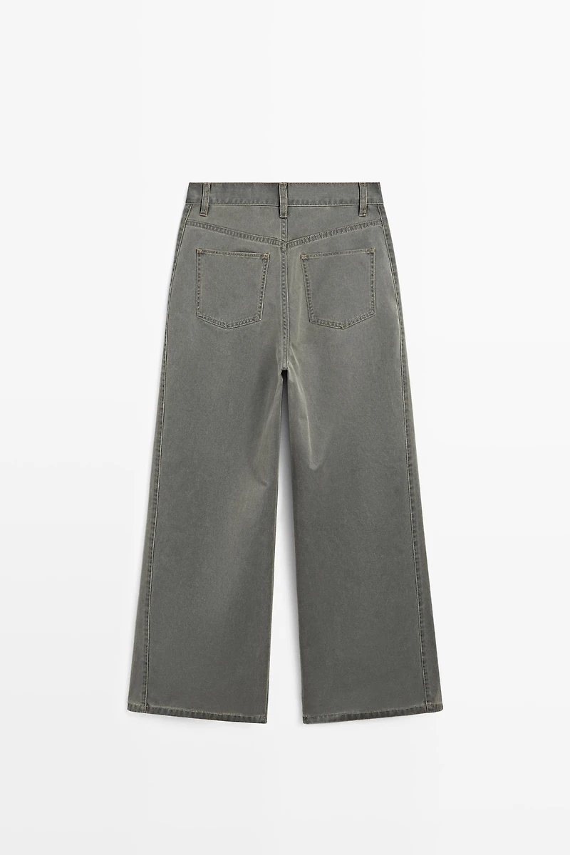 Pantalon large en jean coton