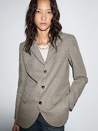 100% wool houndstooth blazer