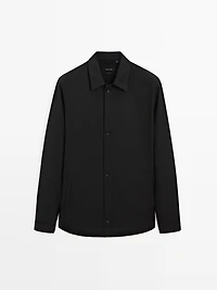 Wool blend overshirt with pockets