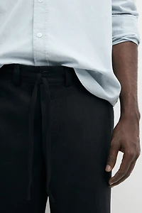 100% linen trousers with elasticated waist