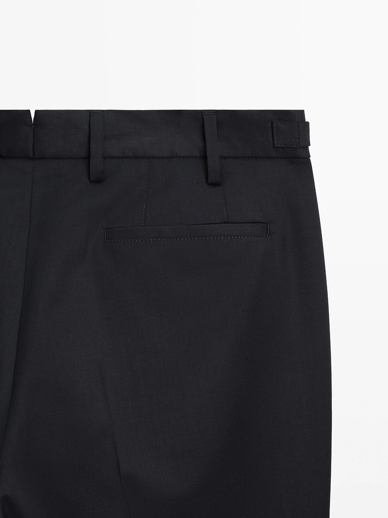 Pantalon habillé en laine mélangée