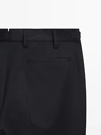 Pantalon habillé en laine mélangée