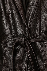 ZW COLLECTION FAUX LEATHER BELTED JACKET