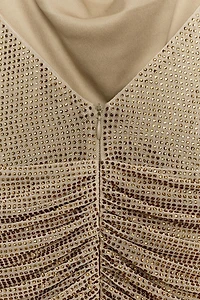 SPARKLY DRAPED HALTER MINI DRESS