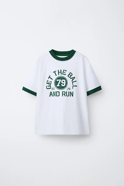 CONTRAST RIB JOGGING T-SHIRT