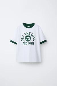 CONTRAST RIB JOGGING T-SHIRT