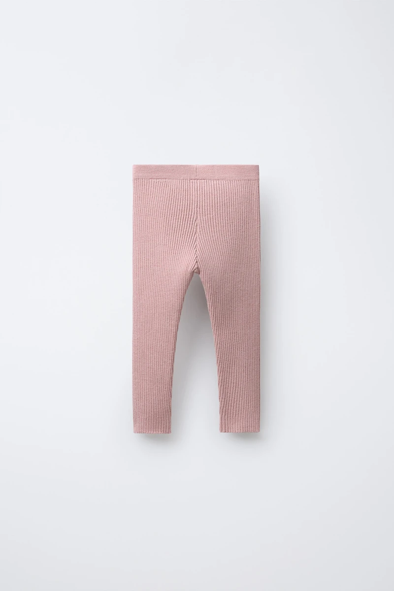 RIBBED KNIT LEGGINGS