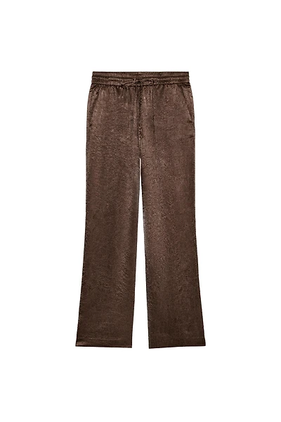 WRINKLE-LOOK FLOWY PANTS