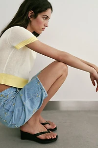 SHORT SLEEVE KNIT TOP
