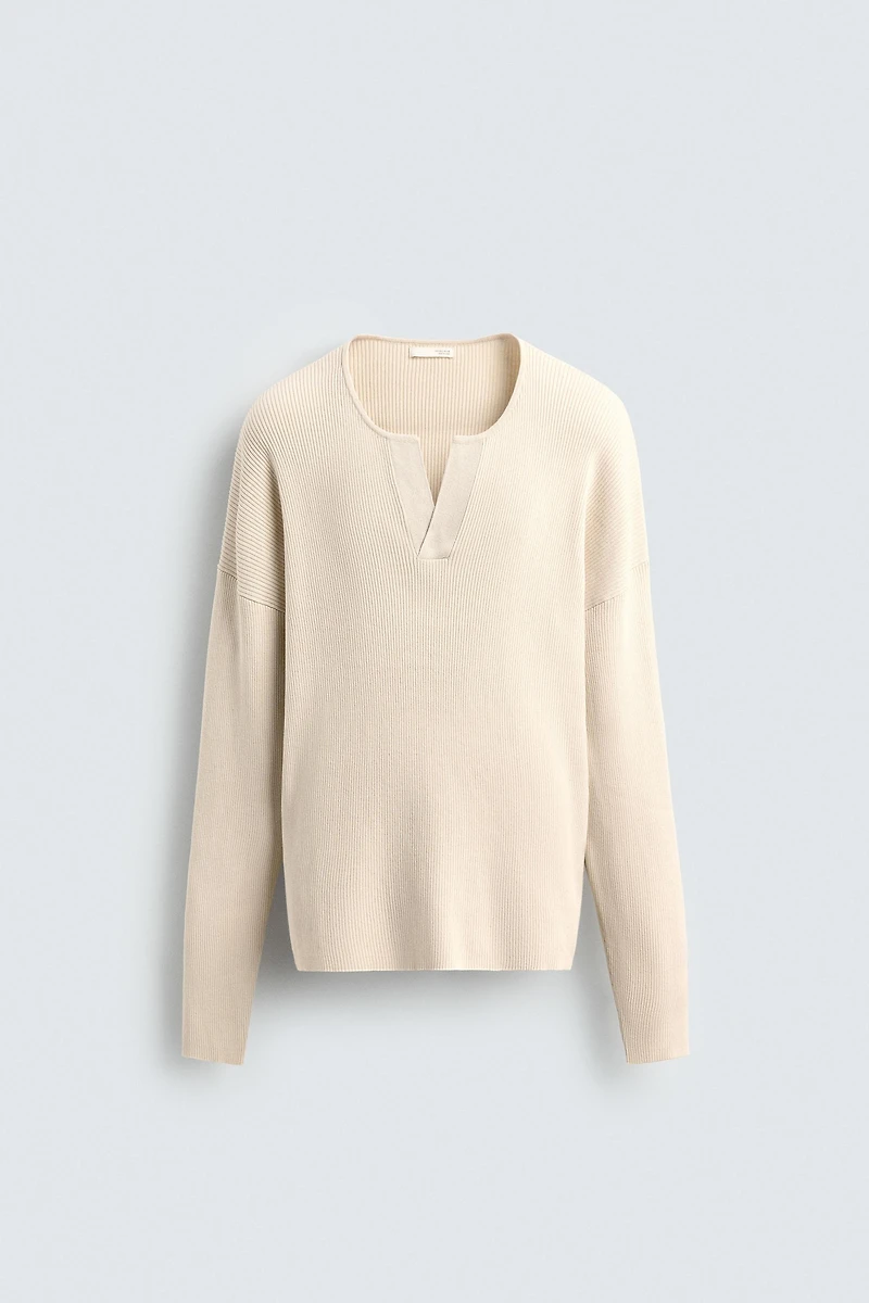 RELAXED FIT TEXTURED SWEATER