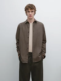 Regular fit melange shirt