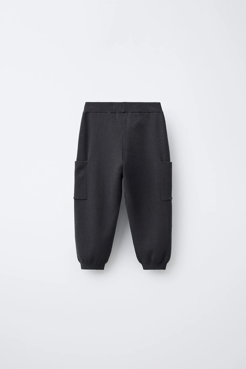 KNIT CARGO JOGGER PANTS