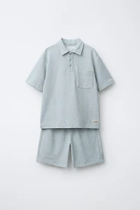 ENSEMBLE POLO ET BERMUDA RUSTIQUE AVEC ÉTIQUETTE