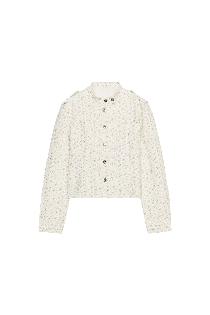 TRF FLORAL PRINT DENIM JACKET