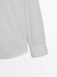 Chemise slim en popeline 100 % coton