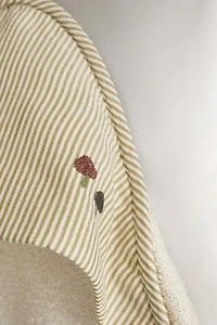 STRIPED MUSLIN HOODED BABY BATH TOWEL