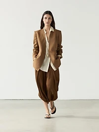 Blazer croisé sans revers 100 % lin