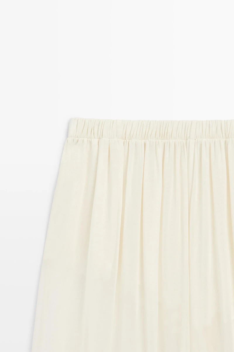 Semi-sheer flowing wide-leg pants