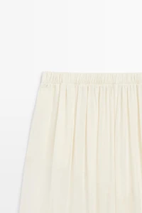 Semi-sheer flowing wide-leg pants