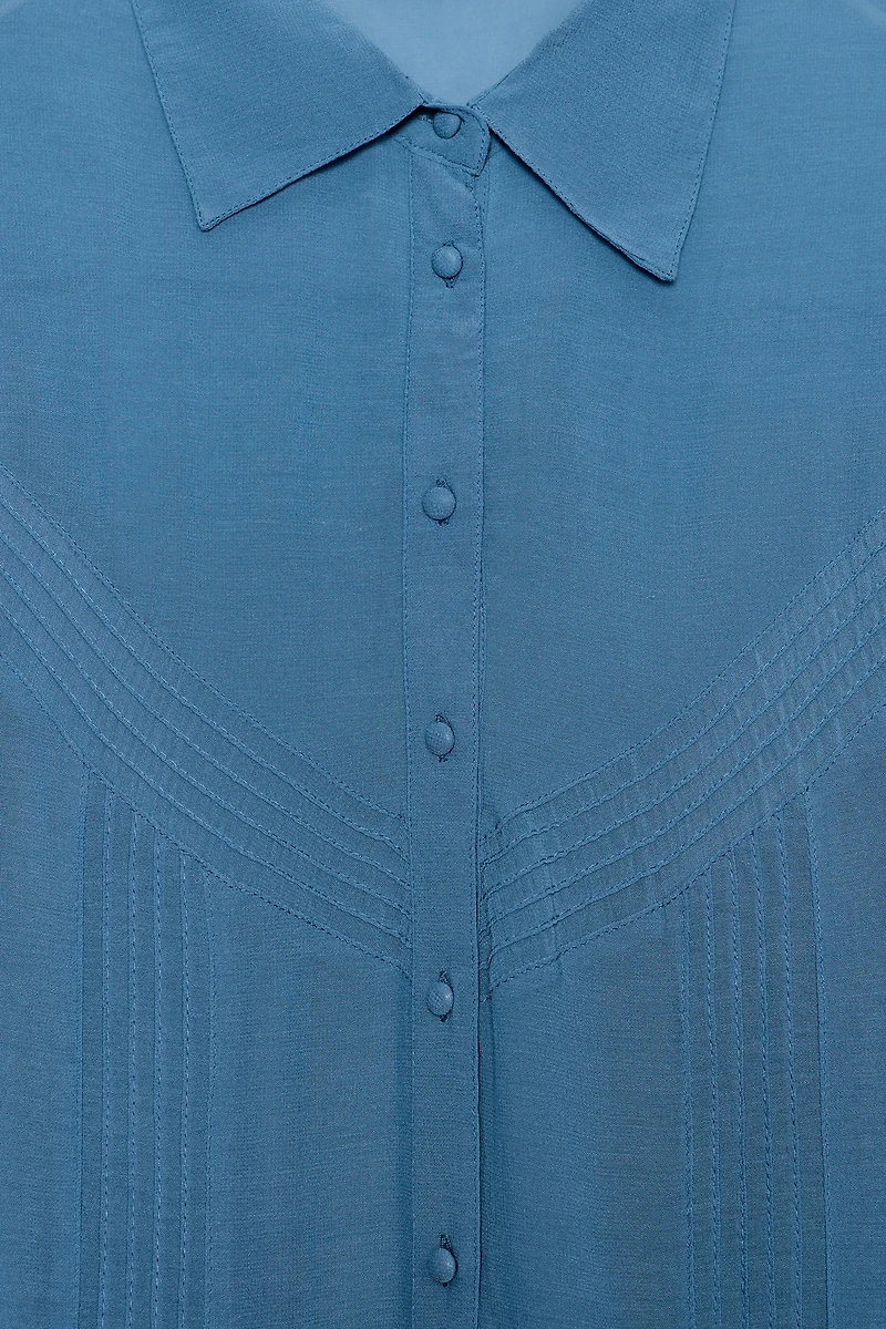 FLOWY PINTUCK SHIRT