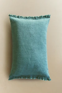 FRINGED THROW PILLOW COVER