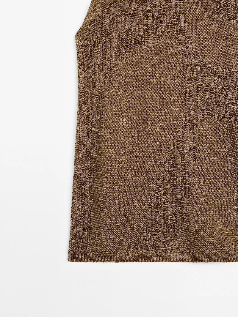 Embellished knit halter top