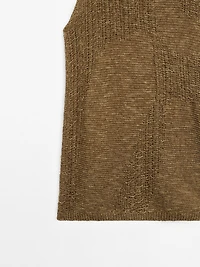 Embellished knit halter top