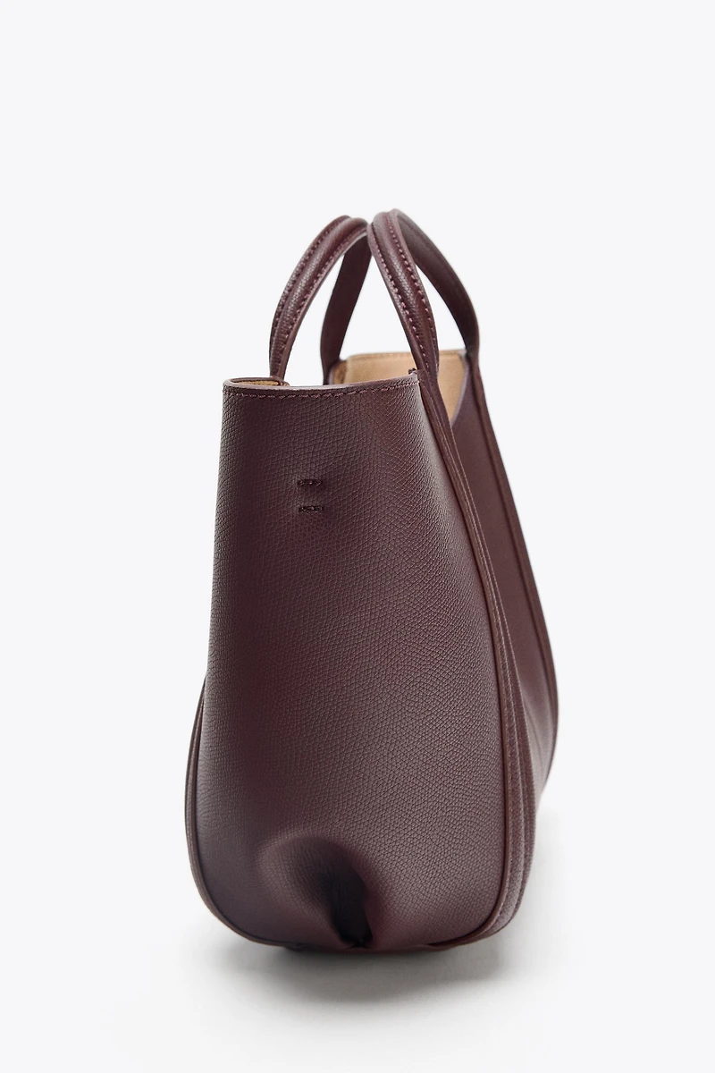 TOPSTITCHED MINI CITY BAG
