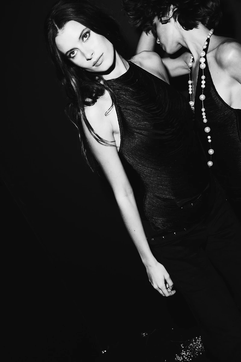 SHORT FRINGED HALTER DRESS