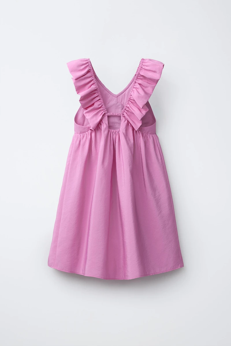 TAFFETA RUFFLE DRESS