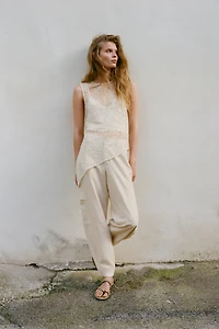 FLAT SUEDE SANDALS WITH APPLIQUÉ