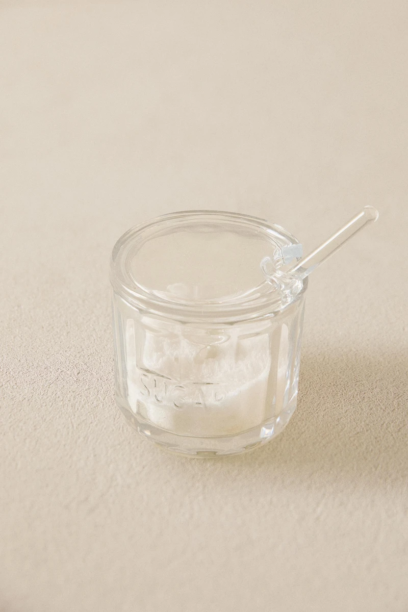 SUCRIER VERRE RECYCLABLE COUVERCLE