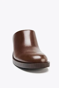LEATHER HEELED CLOGS