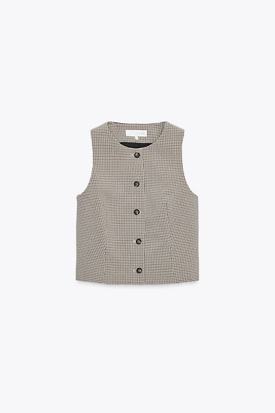GILET À CARREAUX