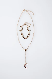 PARURE COLLIER ET BRACELET LUNE