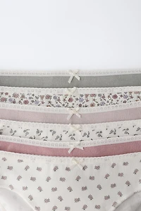 6-14 YEARS / SIX-PACK OF TINY FLORAL UNDERWEAR