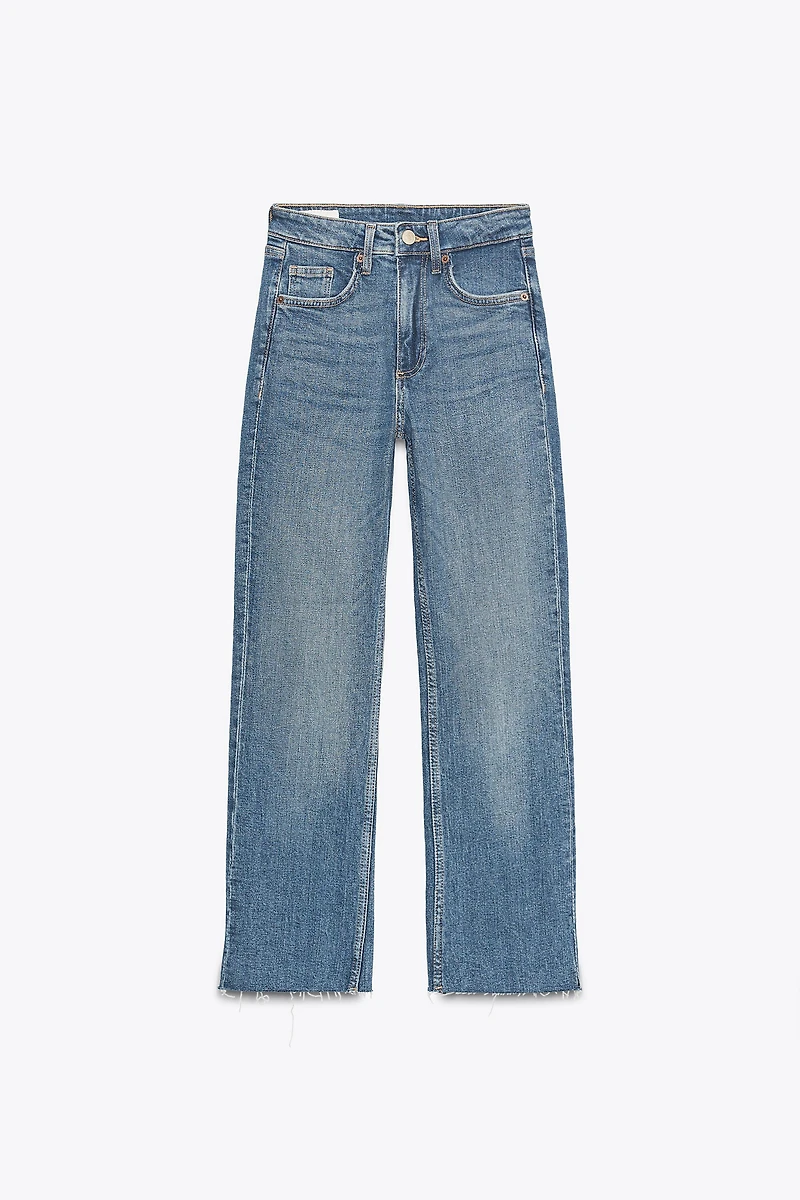 TRF HIGH-WAISTED CROPPED FLARE JEANS