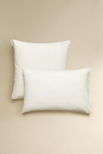 FADED STRIPED COTTON PILLOWCASE
