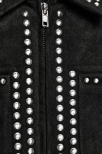 FAUX SUEDE STUDDED JACKET