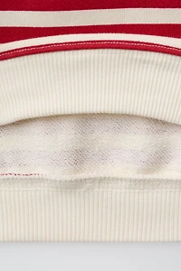 STRIPED STRAWBERRY EMBROIDERED SWEATSHIRT