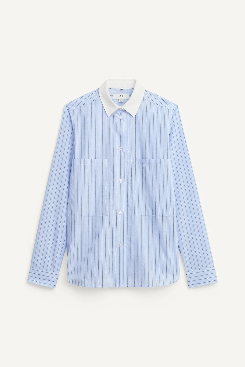 CONTRAST COLLAR STRIPED SHIRT LIMITED EDITION