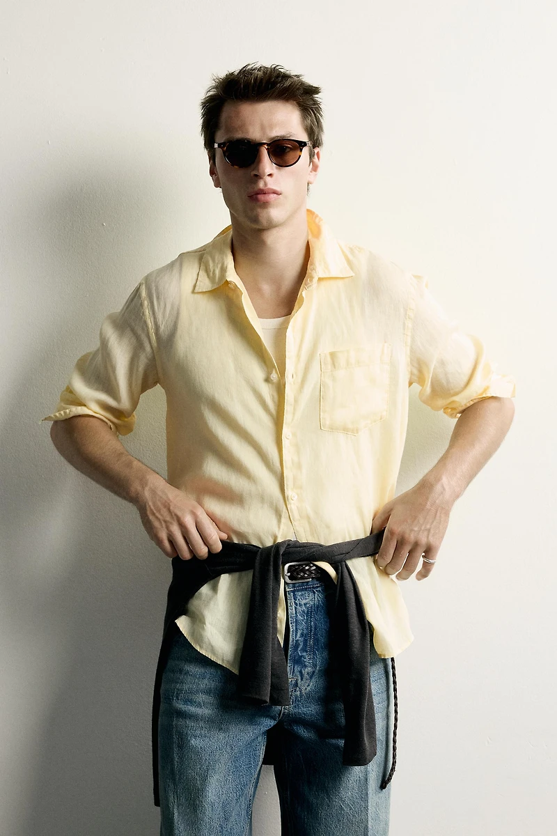 100% LINEN REGULAR FIT SHIRT