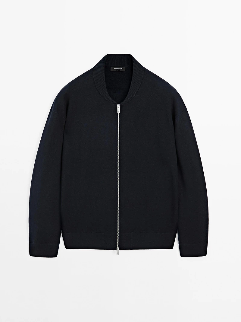 Cardigan style bomber