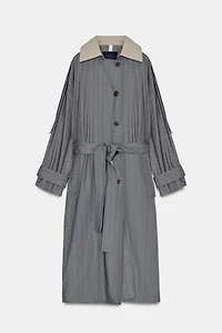 COMBINED PLAID TRENCH COAT ZW COLLECTION LIMITED EDITION